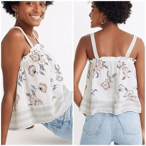 Madewell x Warm Drawstring Boho Tank Top Honolulu Hibiscus
